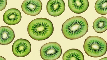 Fototapeta premium seamless watercolor pattern with kiwi