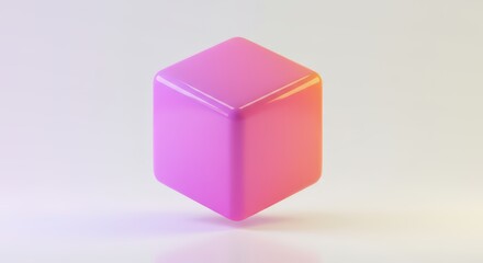 Fototapeta premium Pink Cube Abstract 3D Render
