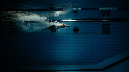 Underwater Swimming Action in Professional Training Environment
