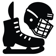hockey helmet and puck