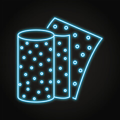Abrasive sandpaper neon line icon