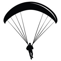 paraglider silhouette on black background