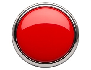 Red button with metallic ring