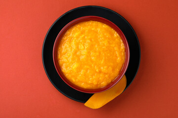 Aam ras or thick mango juice from fresh Alphanso mango