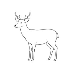 Obraz premium Beautiful Rusa Deer Javan Illustration for Wildlife and Nature Art