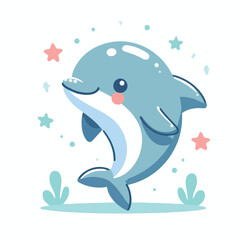 cute dolphin vector image
