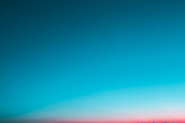 Twilight sky of blue green with star at sunset Abstract background.