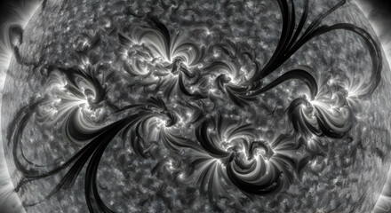 Solar Flares Erupting Revealing Magnetic Loops on the Sun Surface