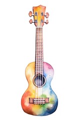 Obraz premium A Ukulele guitar white background performance.