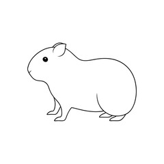 Adorable Shiny Cavy Illustration on White Background for Pet Lovers