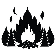 camping in the forest