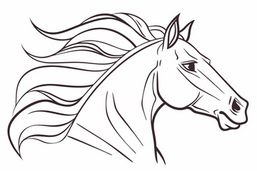 Grace in Outline: Horse Head Vector