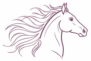 Minimal Mane: Horse Head Silhouette
