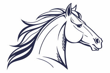 Outlined Grace: Horse Head Illustration