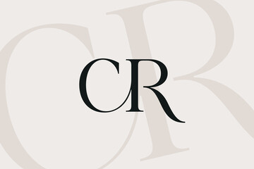 CR or RC letter logo icon design. Classic style luxury initials monogram.