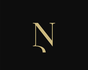 Letter N logo icon design. Classic style luxury monogram.