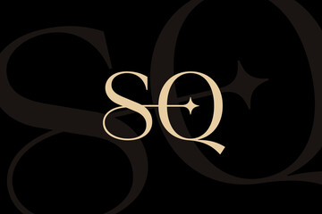 SQ or QS letter logo icon design. Classic style luxury initials monogram.
