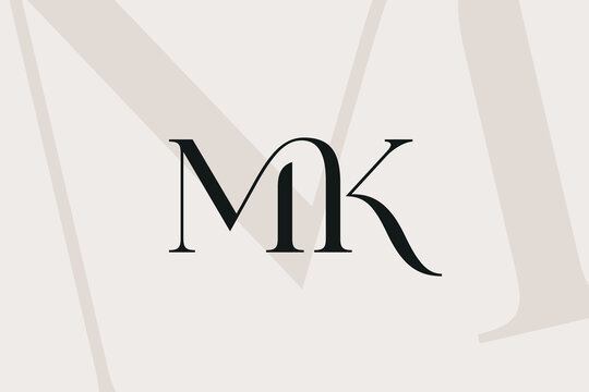 MK or KM letter logo icon design. Classic style luxury initials monogram.