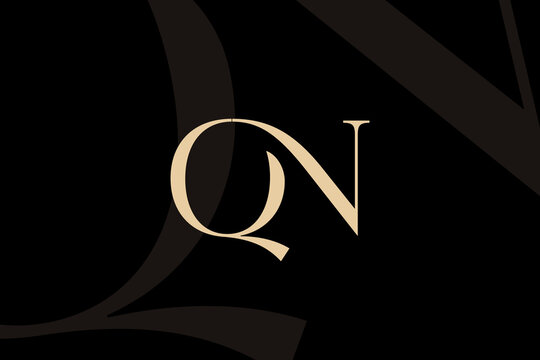 QN or NQ letter logo icon design. Classic style luxury initials monogram.