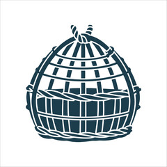 Minimalist Spirit Trap Vector Illustration Spirit Trap A woven cage for binding magic