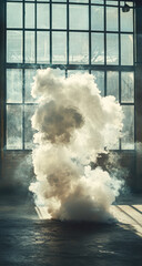 Industrial Smoke Cloud in a Factory