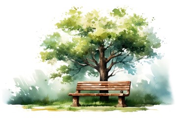 Bench tree furniture outdoors.