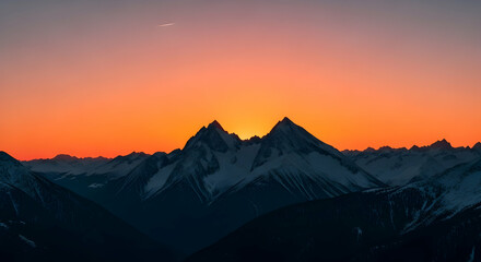 Majestic Peaks At Sunset In An Inspiring High Mountain Landscape