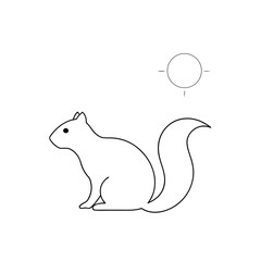 Naklejka premium Gambian Sun Squirrel on White Background Small Rodent