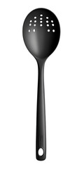 Isolated Black Slotted Spoon