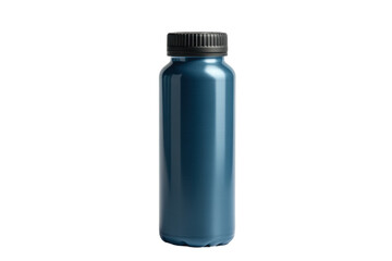 Isolated Dark Blue Metal Water Bottle