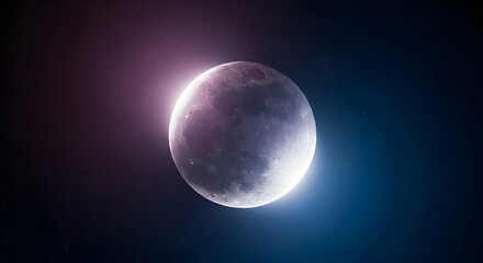 Obraz premium Enigmatic Crescent In Cosmic Backdrop Sparkling Of Celestial Radiance