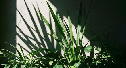Botanical Shadows Dramatic Contrast Between Light And Shadow On Greenery