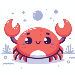 cute crab image vector
