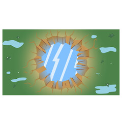 Top View of Permafrost Thawing – Climate Change Concept