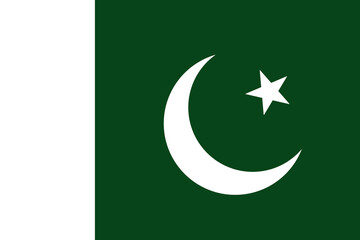 Pakistan Flag with true proportions, vector illustration.