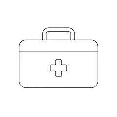 Obraz premium Toy Doctor Bag on White Background Kids Medical Pretend Play