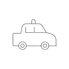 Obraz premium Toy Police Car on White Background Kids Pretend Play Vehicle