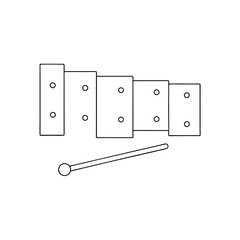 Toy Xylophone on White Background Colorful Musical Instrument