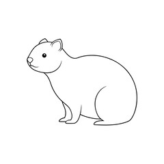 Obraz premium Southern Tree Hyrax on White Background Small Mammal Illustration