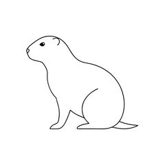 Utah Prairie Dog on White Background: Cute Rodent Illustration