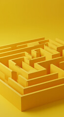 Solving the Yellow Maze Concept Illustration