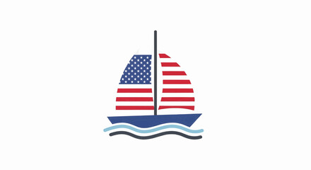 American Sailing Yacht A Patriotically Designed Sailboat Graphic
