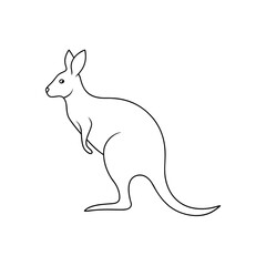 Obraz premium Wallaby on White Background: Australian Marsupial Illustration