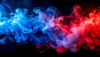 Fototapeta premium Blue and Red Smoke Swirls.