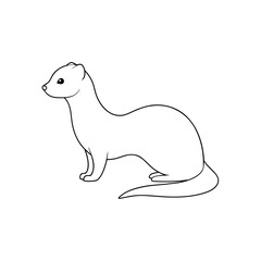 Least Weasel on White Background: Small Carnivore Illustration