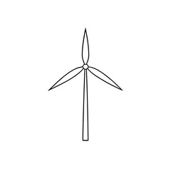 Wind Turbine on White Background: Renewable Energy Illustration