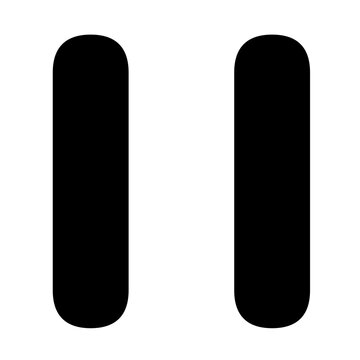 Minimalist Rounded Pause Icon Vector EPS10 | High-Contrast Black Symbol | UI/UX Media Control Button Design | Flat Style Pause Symbol for Web, Mobile Apps, Video Players, and Interfaces


