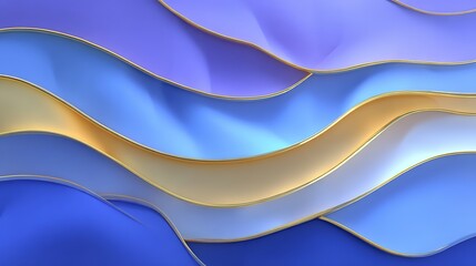 Fototapeta premium Abstract Blue Gold Wave Pattern.