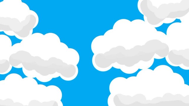 blue sky with clouds. clouds moving apart to reveal the sky behind them