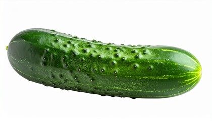 Realistic Fresh Green Cucumber Isolated on Transparent Background